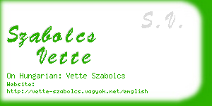 szabolcs vette business card